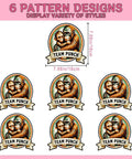 Dope Monkey Vintage Emblem DTF Transfers Pack for Tees Animal Team Punchs Iron On Stickers 7x7 Inch design layout