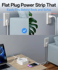 5Ft Power Strip With USB Ports Plus 1 USB-C, Non Surge Protector For Travel Cruise Ship Home And Office on desk