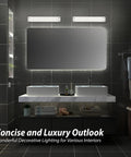 Over Mirror Vanity Light 24.4 Inch With Milky White Shade 4000K Daylight Brushed Nickel Bath Bar in modern bathroom setting