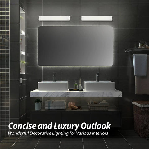 Over Mirror Vanity Light 24.4 Inch With Milky White Shade 4000K Daylight Brushed Nickel Bath Bar in modern bathroom setting