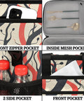 Insulated Picnic Backpack With Large Capacity Lunch Bag Keeps Food Fresh On The Go showing pockets and compartments.