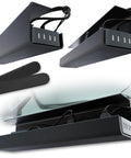 Under Desk Cable Management Tray Set Of 2 With Self Adhesive Installation No Screw Cord Organizer showcasing black slim design.
