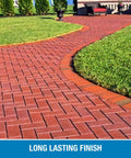 Brick pathway treated with No Fuss Ready To Use Concrete Paver Sealer One Gallon Keeps Your Pavers Looking New Protects Against Water Stains Oil Sap