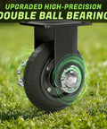 Close-up of Beefy 6 Inch Caster Wheels Set Of 2 With Solid Rubber 850Lb Heavy Duty Plate Casters Double Ball Bearing Knobby Tread