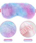 Two Pack Plush Sleep Eye Masks Set, Ultra Soft Faux Fur Blindfold For Travel And Power Naps, pastel colors, elastic strap