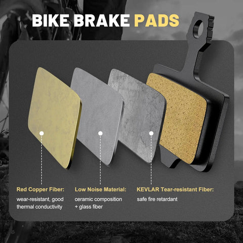 Four Set Universal Disc Brake Pads For MTB And Road Bikes Semi Metallic Low Noise Pads For E Bikes And Everyday Rides Quiet Braking