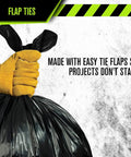 Beefy 55 Gallon Heavy Duty Trash Bags Black 2.0 Mil Thick Drum Liner For Toter And Contractors 38 X 58 Inches 50 Pack with flaps