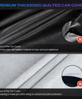 Toyota 4Runner Custom Fit 6 Layer Waterproof SUV Cover showing tear-resistant front and cotton-lined back sections