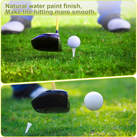 Golf ball on One Thousand Bulk Golf Tees Three And One Quarter Inch Wooden Bamboo Tees White for practice and training close-up