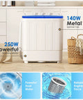 Game Changer Compact Twin Tub Portable Washing Machine With Fast Spin Dryer and Simple Dial Controls Lightweight Semi Automatic Laundry Combo with 250W motor.