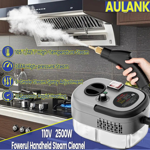 2500W Handheld Steam Cleaner Rapid Heat Up In 10 Seconds With 3 Bar High Pressure Steam cleaning a kitchen exhaust hood