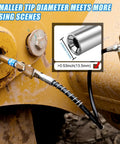 Grease Gun Coupler with Extended Reach and 12000 PSI Beefy Lock for Hard to Reach Fittings, 0.53 Inch Diameter and 2.9 Inch Reach