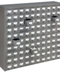 Heavy Duty 100 Drawer Small Parts Storage Cabinet With Label Holders All Steel Construction In Gray Enamel Garage Ready Ideal Organizer For Nuts Bolts Screws And Tiny Parts