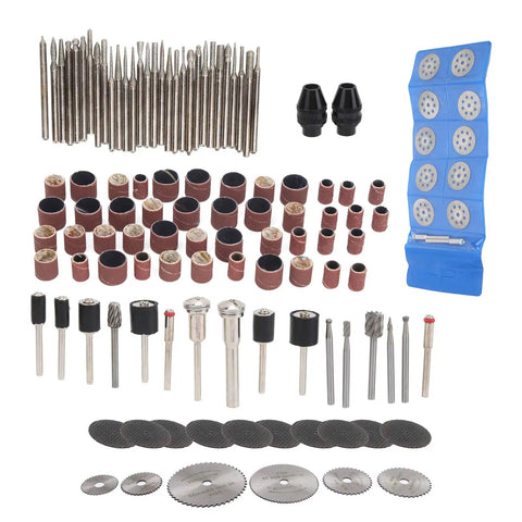 Solid Choice 121 Piece Rotary Tool Accessory Kit With High Speed Steel Blades, Sandpaper Rings, Grinding Needles, And Cutting Discs For Tough Jobs And Quick Fixes - assortment of tools and attachments