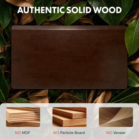Get The Legit Badass Solid Wood Executive Standing Desk Featuring Sculpted Fluted H Frame Adjustable Height Mid Century Office Table In Rich Walnut For Your Setup solid walnut surface on natural leaves background