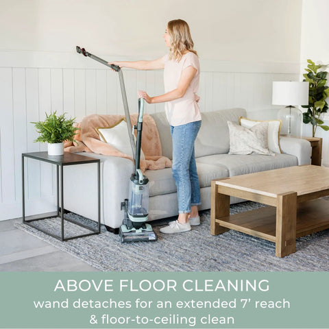 Lightweight Bagless Upright Vacuum With Massive Dust Cup And Smooth Swivel Steering used for above floor cleaning.