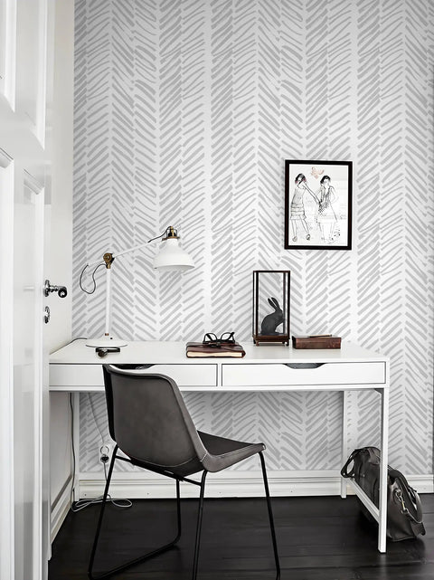 Striped Peel And Stick Wall Paper Grey And White Vinyl Self Adhesive Contact Paper for Bedroom Decor DIY Friendly No Mess Easy