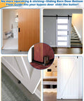 Space Saving Sliding Barn Door Bottom Floor Guide Kit With Wall Mount, Adjustable U Shape Flush, installed view