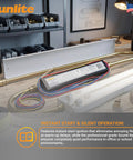 Versatile Multi Voltage Electronic Ballast For 120 To 277 Volts Input Lighting Setup For 1 To 2 Lamps Including F54T5HO FC40T5 And F55W 2G11 With Program Start For Instant Start And Quiet Operation UL Listed, shown in a workshop with wiring and fittings displayed.