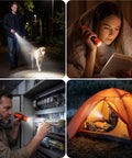 Flat USB C Rechargeable LED Flashlight With 6 Modes Ultra Bright Handheld Light For Home Camping And Emergency Kits in use