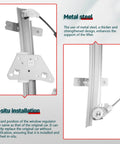 Rear Driver Side Power Window Regulator With Motor For 2000-2004 Dodge Dakota And 1998-2003 Dodge Durango Replacement - Easy Install, OE-Style, Plug-and-Play, Durable Window Regulator Assembly displayed with installation features and metal steel design detail.