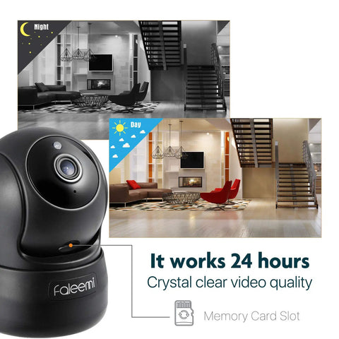 Indoor Wireless Security Camera With Pan Tilt And WiFi App Control, Night Vision, Motion Detection Alerts, Full HD 1080p Video