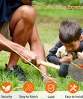 Person demonstrating 10 Pack 8 Inch Heavy Duty Screw In Tent Stakes Drill In Non Rust Ground Anchor Pegs Orange in outdoor setting