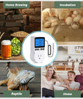 Plug In Thermostat Outlet With Temperature Control And Timer, 1800W 110V 15A, Backlit Digital Display, home and reptile use
