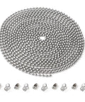 120 Inch Beaded Ball Pull Chain Extension For Roller Shades Stainless Steel Bead Chain Extender With 10 Connectors 4 5 Millimeter Beads