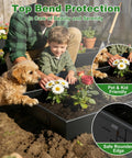 Heavy Duty Black Steel Landscape Edging Kit 20 Foot 6 Pack With Gloves 5 Inch Heavy Gauge Rounded Edge Metal Border in garden