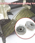 1-1/2 Inch Siding Nails 3600 Count, 15 Degree Wire Collated Coil, shown loaded in CN55 CN45 Gun, Hot Dipped Galvanized Exterior Fasteners