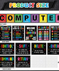 19 Poster Pack for Computer Lab and Computer Science Classrooms, Keyboard Shortcuts, Tech Decor, Classroom Rules shown