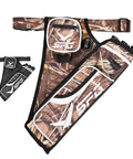 Hip Archery Quiver With Three Arrow Tubes, Durable Lightweight Nylon, Adjustable Waist Belt, Weather-Resistant Camo