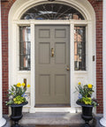 Front door painted with All In One Refinishing Paint For Furniture And Cabinets No Stripping No Sanding No Priming Needed Pebble Color Quart