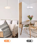Three Light Drum Pendant Chandelier With Double Fabric Shades In Brushed Nickel 20 Inch Hanging Light Fixture E26 Bases