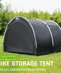 Oversized Outdoor Bike Storage Tent Shed With Window Waterproof Shelter for 2 3 4 6 8 Bikes on Green Lawn