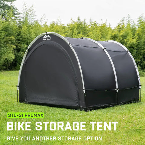 Oversized Outdoor Bike Storage Tent Shed With Window Waterproof Shelter for 2 3 4 6 8 Bikes on Green Lawn