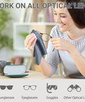 Gray microfiber glasses cleaning cloth for wiping eyeglasses