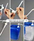 How to set up 2 Pack Heavy Duty Liquid Pump For Gallon Jugs And 5 Gallon Buckets White BPA Free with threaded adapter.