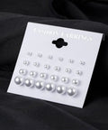 12 Pairs Pearl Stud Earrings For Women Set In White Simulated Pearls In Four Sizes Simple Chic Jewelry For Everyday Wear Lightweight Comfort Perfect Gift Timeless Classic, card display