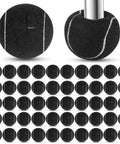 Heavy Duty Precut Tennis Ball Chair Leg Covers 150 Piece Black Bundle, showing black rubber caps for smooth rolling on furniture legs.