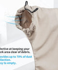 Heavy Duty Table Saw Dust Collector Bag With Reinforced Wire Frame To Kick Dust To The Curb And Keep Your Shop Sweet Universal Fit For Dewalt Makita Ryobi, close-up view of bag opening.