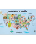 United States Map For Kids Poster Large 24.6 By 14.5 Inches Laminated 200Gsm Colorful Educational Poster With Easy Read Labels