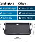 Underdesk Keyboard Drawer Black Smooth Ride Computer Tray Adjustable Mount Four Heights Saves Real Desk Space Straight Up Zero Hassle Office Workspace Setup with adjustable height and smooth glide features.