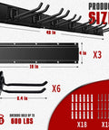 Built Like A Tank 48 Inch Heavy Duty Garage Storage Wall Organizer Rack With Six Hooks Broom Holder Package Contents