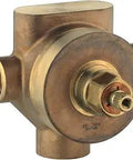 Three Port Diverter Valve for Shower Plumbing, One Half Inch Brass Rough In with NPT Threads, One Inlet and Two Outlets