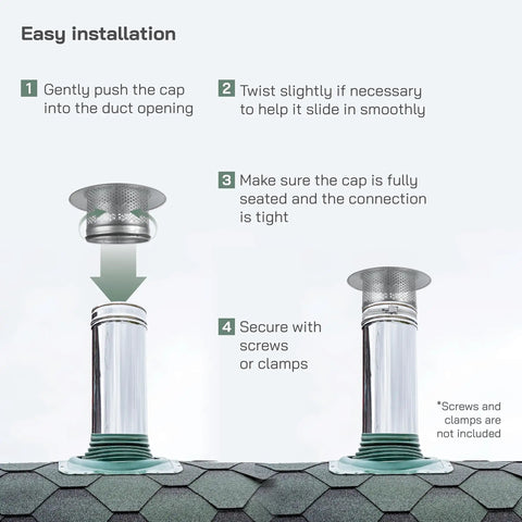 8 Inch Round Chimney Cap With Rubber Seal Galvanized Steel Roof Vent Cover For Wood Stoves Exhaust Vents Furnace Pipes And Outdoor HVAC Flue Protection Heavy Duty Rain Shield Fits Standard 8 Inch Ducts Keeps Rain Out While Allowing Steady Airflow