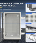 Rugged IP67 Waterproof ABS Plastic Junction Box Electrical Enclosure With Hinged Clear Cover Dustproof Outdoor Case and Stainless Steel Buckle