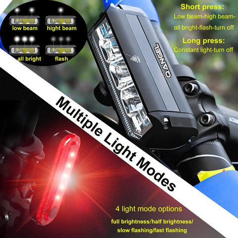 Beast Bright All-In-One Bike Light Set For Night Rides With Ultra LED Headlight And Taillight USB Rechargeable Water-Resistant High Beam Low Beam Modes For Adult And Kid Mountain Cycling
