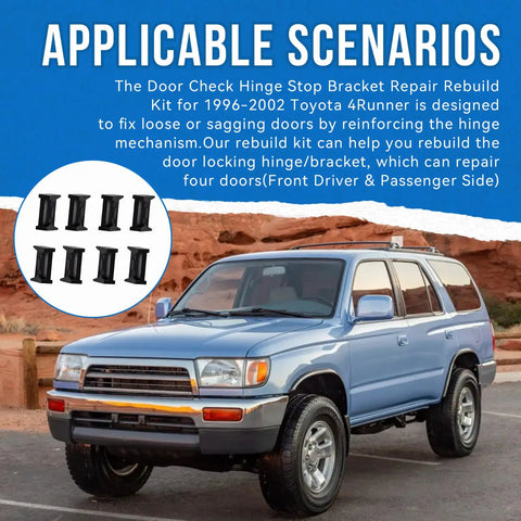 Toyota 4Runner SUV with Door Check Hinge Stop Bracket Repair Kit DIY Rebuild For 1996 1997 1998 1999 2000 2001 2002